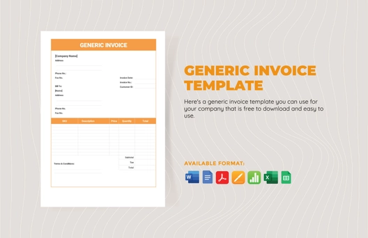 Editable Generic Invoice Template