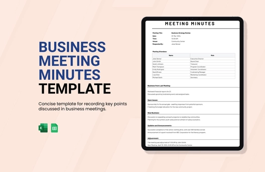 Business Meeting Minutes Template