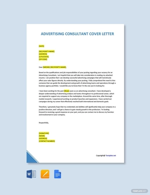 Advertising Consultant Cover Letter Template