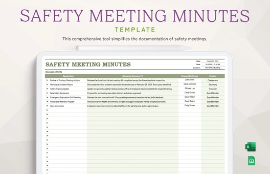 Safety Meeting Minutes Template