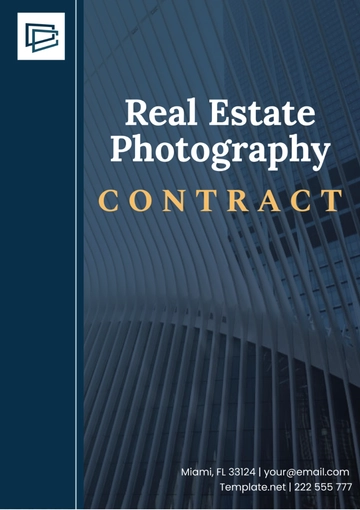 Free Real Estate Photography Contract Template to Edit Online