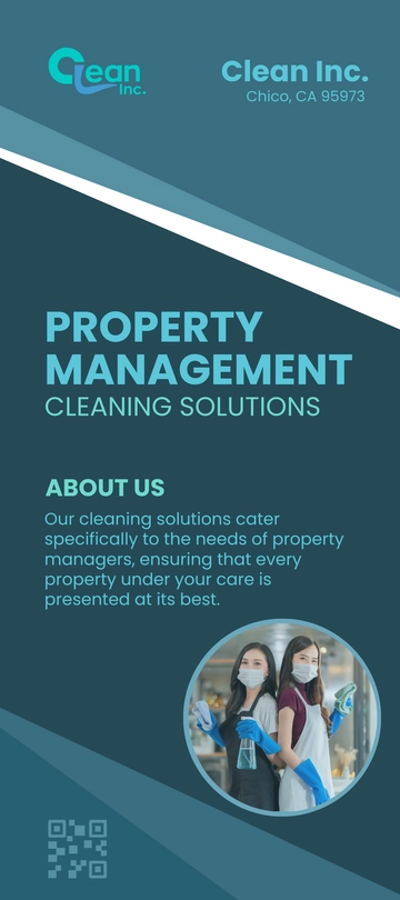 Free Property Management Cleaning Solutions Rack Card Template to Edit Online