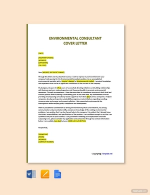 Environmental Consultant Cover Letter Template