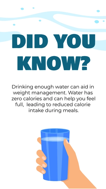 Free Did You Know Benefits Of Drinking Water Instagram Post  Template to Edit Online