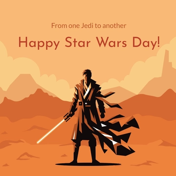 Free Star Wars Day Instagram Post Template to Edit Online
