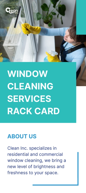 Free Window Cleaning Services Rack Card Template to Edit Online