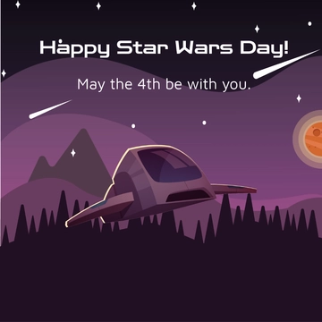 Free Star Wars Day LinkedIn Post Template to Edit Online