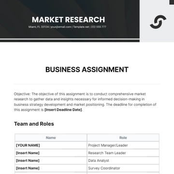 Free Business Assignment Template to Edit Online