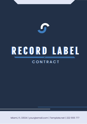 Free Record Label Contract Template to Edit Online