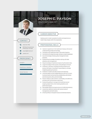 Health Data Analyst Resume