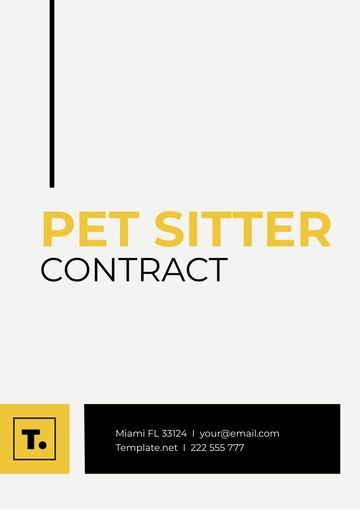 Free Pet Sitter Contract Template to Edit Online