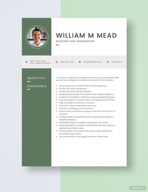 Recovery Care Coordinator Resume