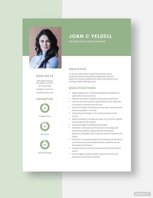 Recreation Programmer Resume