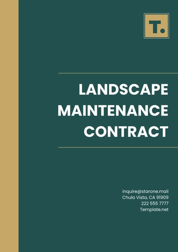 Free Landscape Maintenance Contract Template to Edit Online