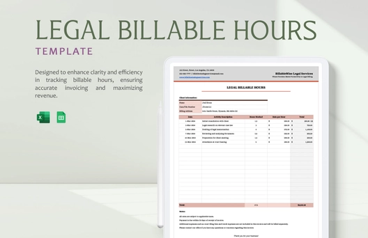 Legal Billable Hours Template