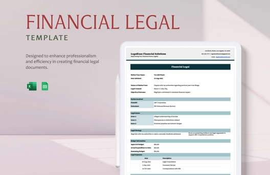 Financial Legal Template Financial Legal Template