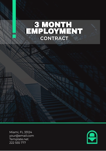 Free 3 Month Employment Contract Template to Edit Online
