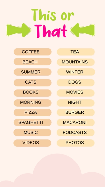 Free This or That Instagram Story Template to Edit Online