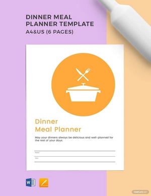 Dinner Meal Planner Template