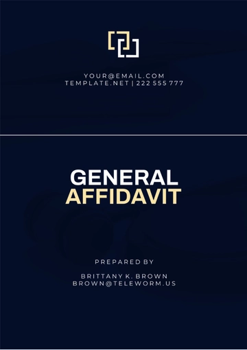 Free Hawaii General Affidavit Template to Edit Online