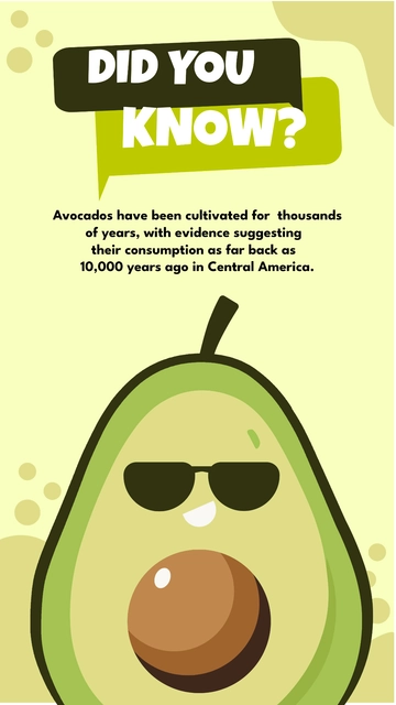 Free Did You Know Avocado Facts Instagram Post Template to Edit Online