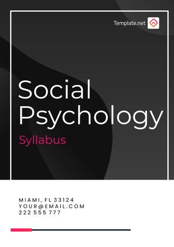 Free Social Psychology Syllabus Template to Edit Online