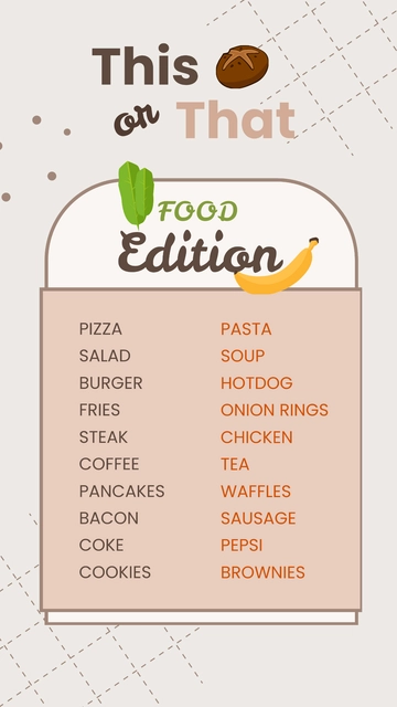 Free Food This or That Template to Edit Online