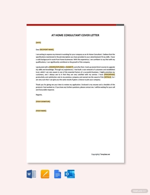 At Home Consultant Cover Letter Template