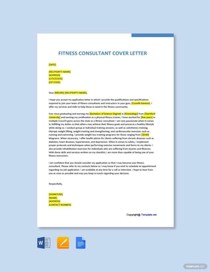 Fitness Consultant Cover Letter Template