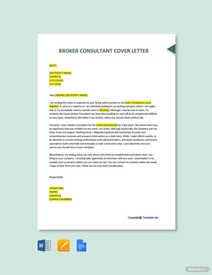 Broker Consultant Cover Letter Template