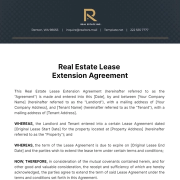 Free Real Estate Lease Extension Agreement Template to Edit Online