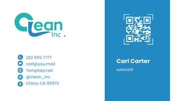 Free Cleaning Services Manager Business Card Template to Edit Online