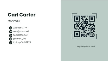 Free Office Cleaning Crew Member Business Card Template to Edit Online