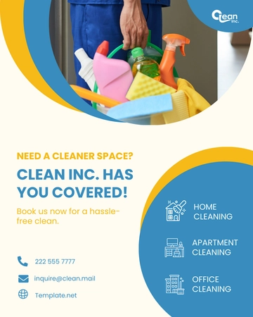 Free Cleaning Services Facebook Post Template to Edit Online