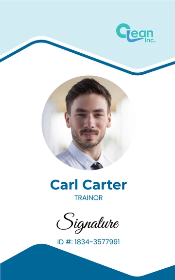Free Cleaning Services Trainer ID Card Template to Edit Online