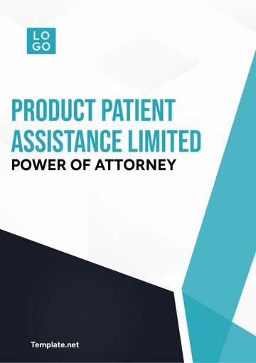 Free Product Patient Assistance Limited Power of Attorney Template to Edit Online