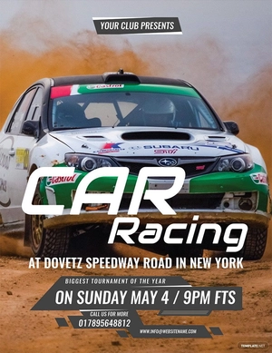 Car Racing Flyer Template