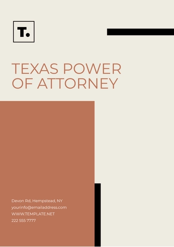 Free Texas Power of Attorney Template to Edit Online