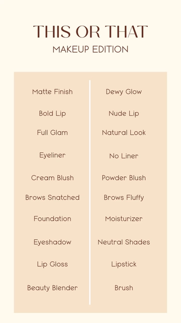 Free This or That Makeup Template to Edit Online