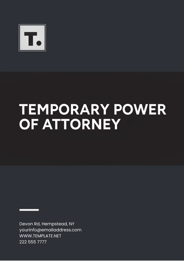 Free Temporary Power of Attorney Template to Edit Online