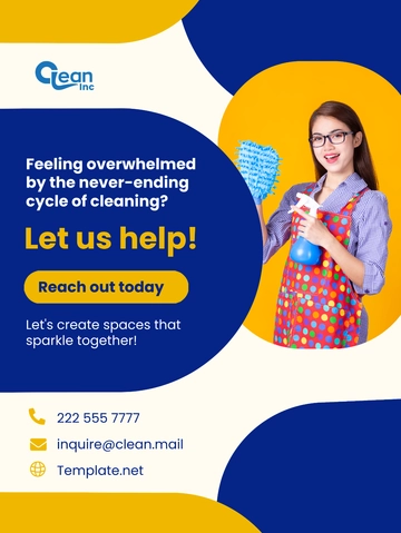 Free Cleaning Services Threads Post Template to Edit Online