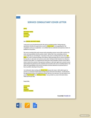 Service Consultant Cover Letter