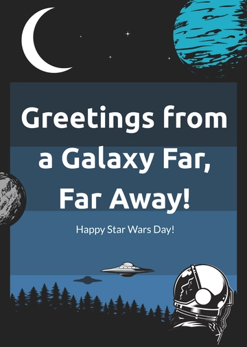 Free Star Wars Day Greeting Card Template to Edit Online