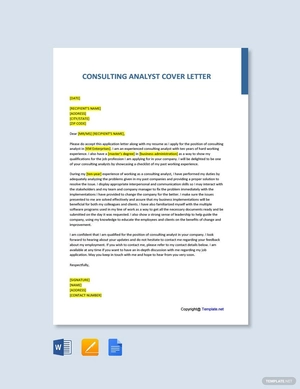 Consulting Analyst Cover Letter Template