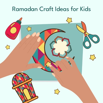 Free Ramadan Crafts for Kids Template Clipart to Edit Online
