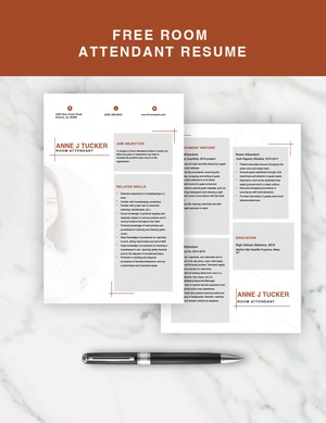 Room Attendant Resume