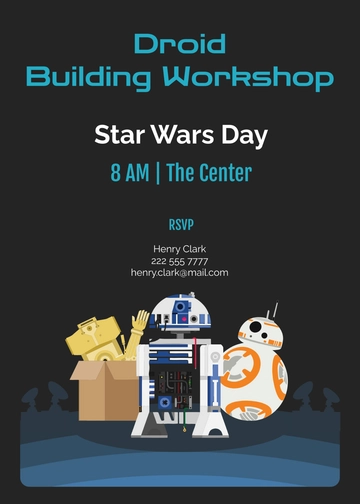 Free Star Wars Day Invitation Card Template to Edit Online