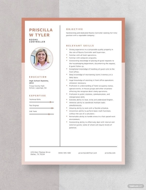 Rooms Controller Resume