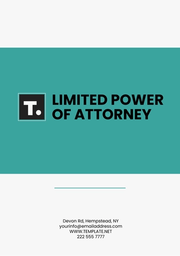 Free Limited Power of Attorney Template to Edit Online