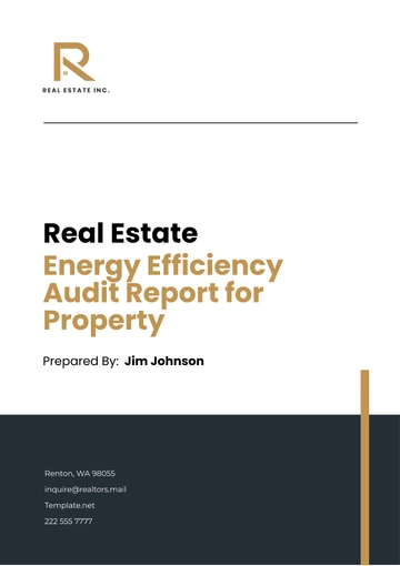 Free Real Estate Energy Efficiency Audit Report for Property Template to Edit Online